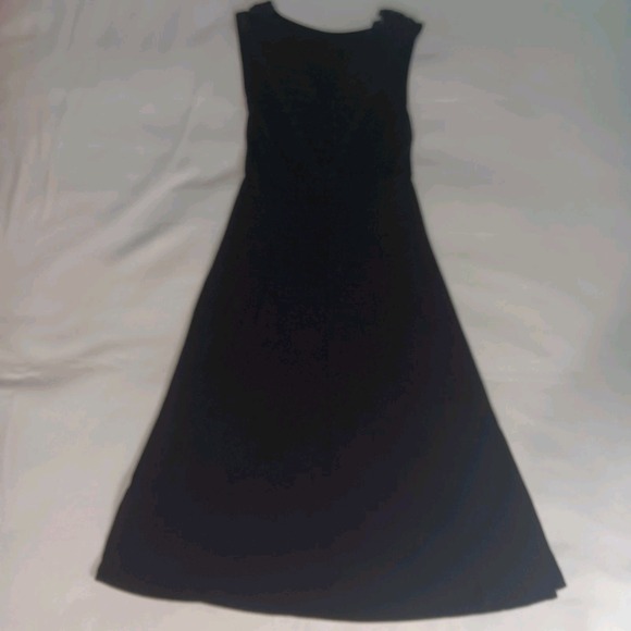 Lascana Sleeveless Blavk Jersey Midi Dress Lace V-neck Back Detail US Sz 4 - Picture 8 of 14